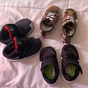 Brand new baby Nikes 4c, used baby Nikes 4 new Vans 4.5. All for $50